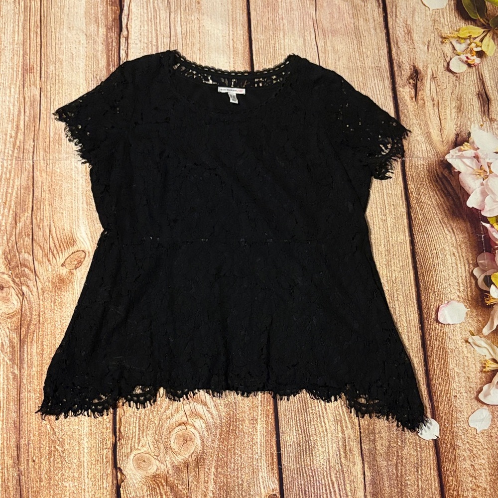 Isaac Mizrahi Black Lace Blouse